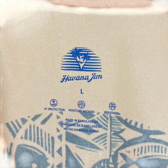 Havana Jim NWT Men Cool Tech Graphic UPF Tee L Peach Short Sleeve Casual T Shirt - Picture 8 of 9